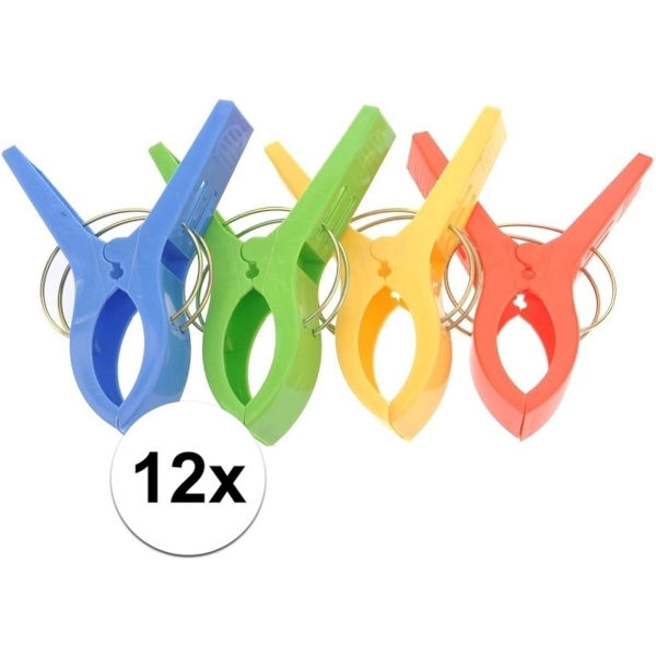 Store plastbadehåndkleklyper 4 stk 12 cm