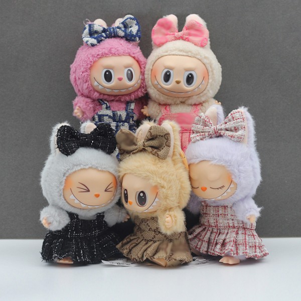 /NC/Labubu Kläder Klänning Labubu Märkeskläder Outfit 17cm Plyschdocka Liten Doft Vind Rem Klänningsset Labubu Kläder #6