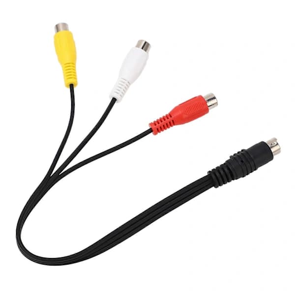 Mini DIN 7-ben til 3 RCA-kabel Rød Gul Hvid Mini DIN 7-ben Han til 3 RCA Hun Ledning Videoadapterkabel 0,3 m