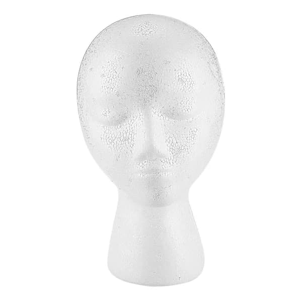 Styrofoam Mannekeng Hode Display Hatt Caps Parykkholder Hvit Skumhode