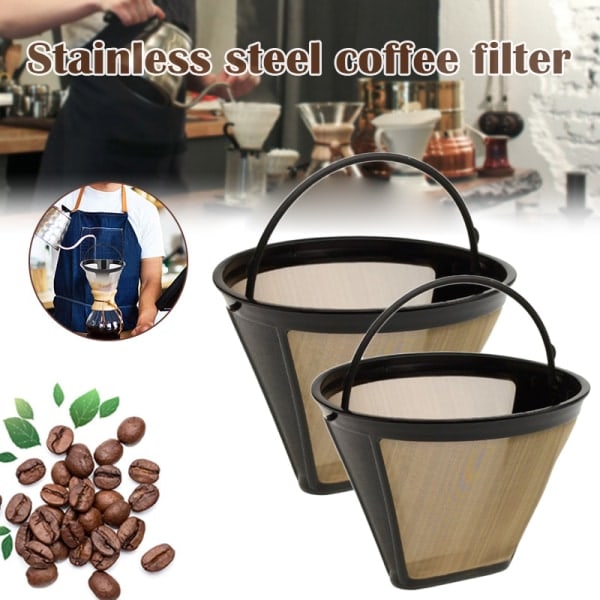 [NT] Kaffefiltersil i rustfritt stål, gjenbrukbar kaffedrypper, håndlagde kaffetilbehør for hjemmekontor, flerfarget