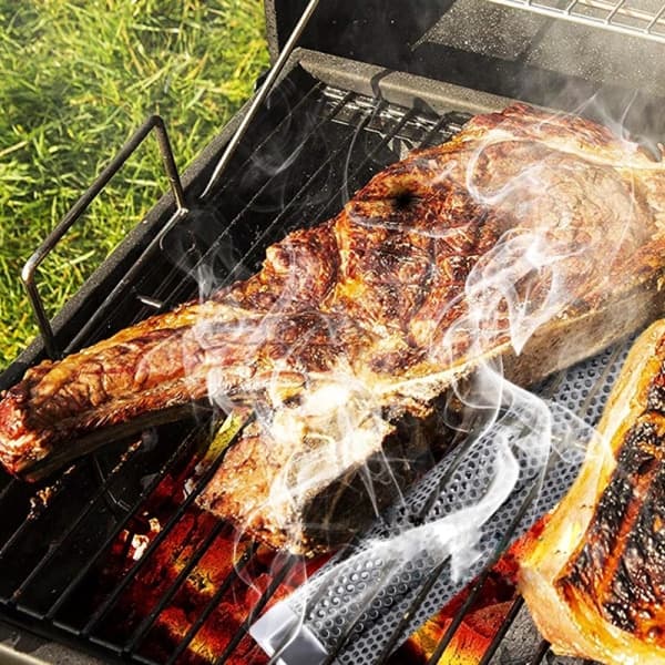 [NT] BBQ Grill Rustfrit Stål Røgrør Træpille Koldrøgningsboks Grilltilbehør 12 tommer