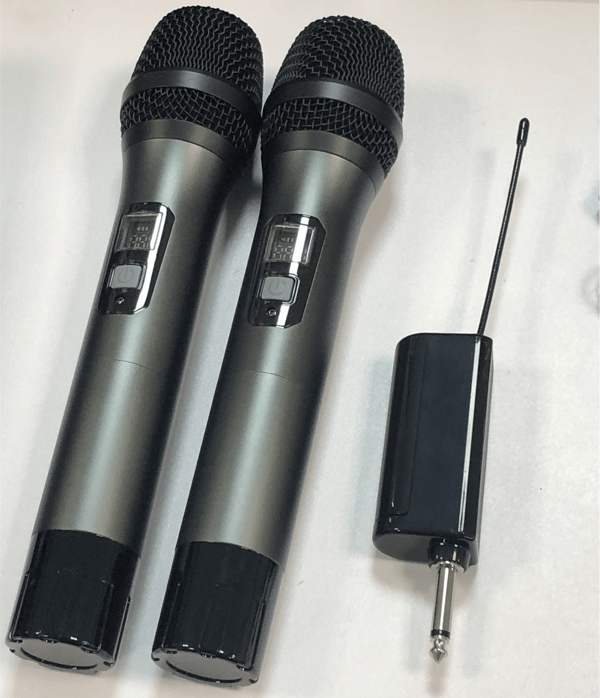 2 stk. trådløse mikrofoner Bluetooth Reverb med Android-portkabel Sort