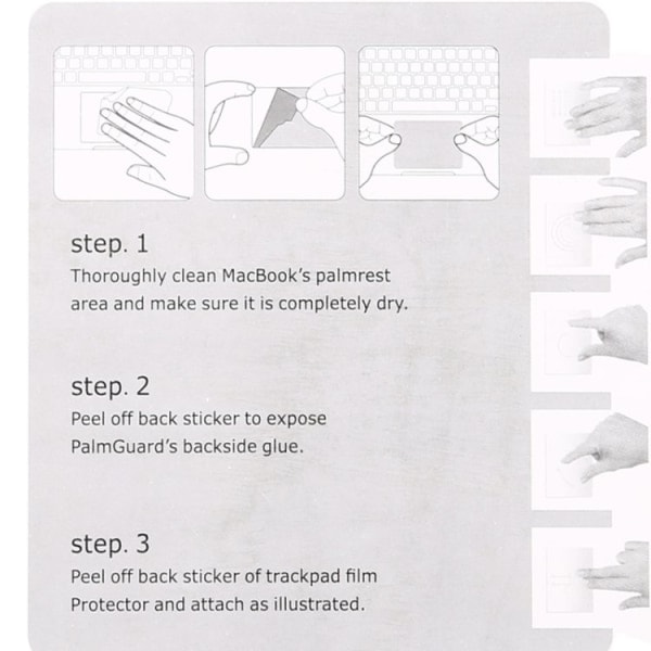 /Hc/2-Pack - Touchpad Skydd för MacBook Pro 13 - Skyddar mot repor Transparent