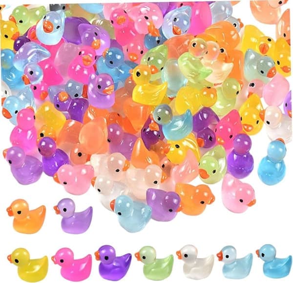 Dekorasjon - Selvlysende Luminous Tiny Ducks Sett - Realistisk Form Holdbar Resin Bedårende ender - 200 stk