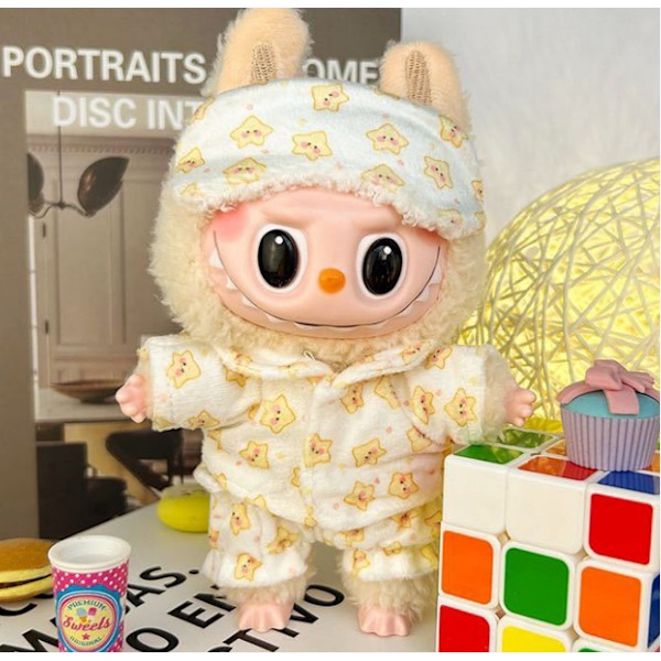 /NC/Högkvalitativ Bomull Labubu Docka Pyjamas Kostym Hot Sale Spel Kläder för Plyschleksaker #5