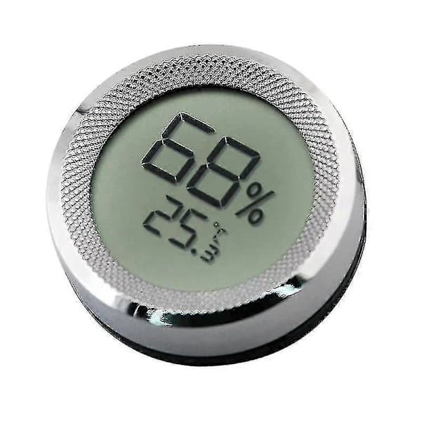 NA/1 stk. Sølv Cigar Humidor Hygrometer Mini Digital LCD Display Sensor