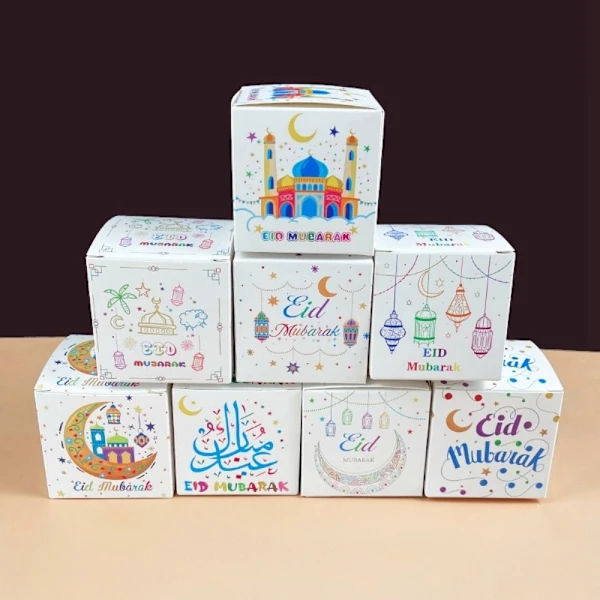 10 st Eid Mubarak Presentförpackningsaskar Godisaskar E E