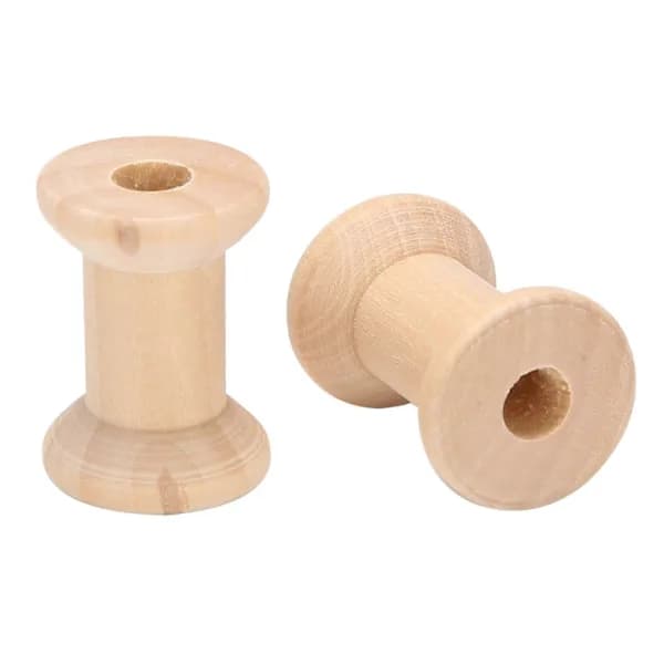 10 kpl Puu Tyhjät Lankapoolit Luonnonväri 29mm X23mm