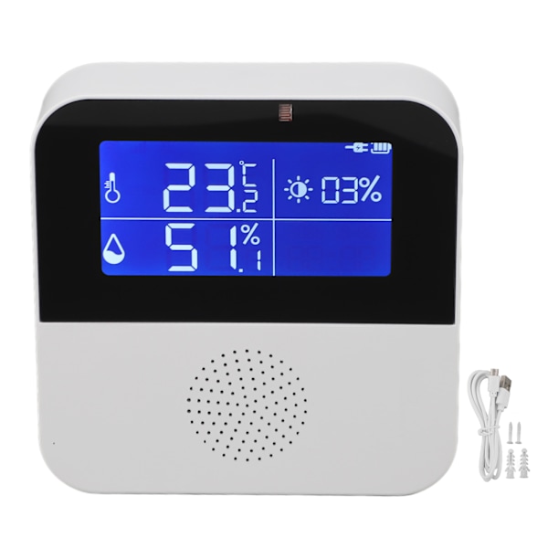 Smart termometer WIFI exakt 2,9 tums LCD-skärm fjärrövervakning för Tuya fuktmätare för hemmet 0.1