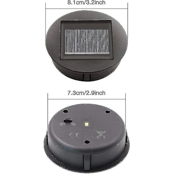 4-pak solcellelamper med LED-pærer, erstatning for solcellelamper, LED-låg