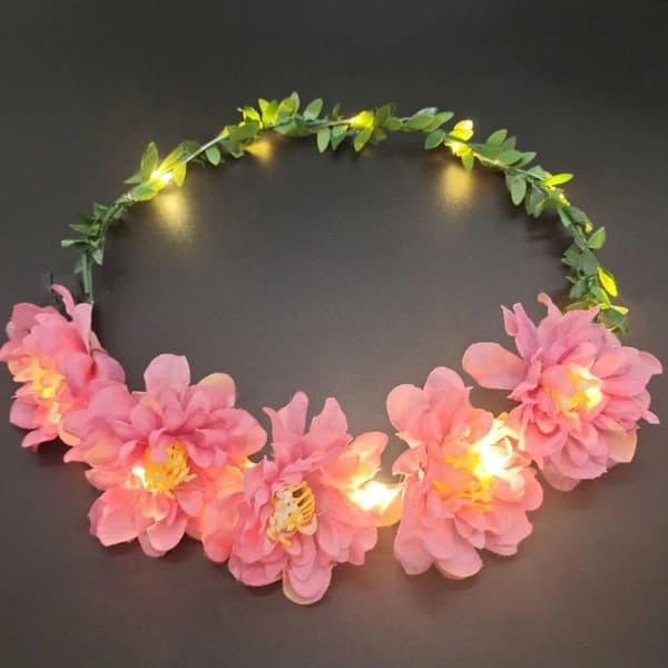Glødende LED-krans Halloween Krone Blomst 3 3 3