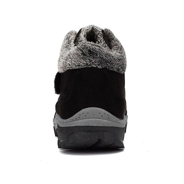 Vandtætte snestøvler til mænd og kvinder, skridsikre sneakers med pelsfor, vintervarme sko 2K6137 Black 39