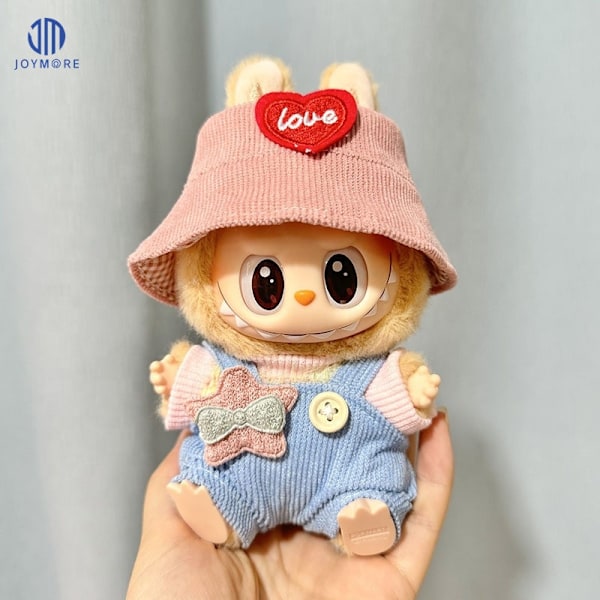 /NC/POP MART Labubu Macaron Leksak Have a Seat Labubu Klädset och Tillbehör Labubu Kläder 17cm Designers 23