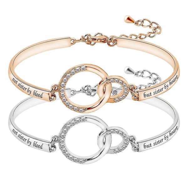 Smycken Diamond Peach Heart Armband Good Sisters Girlfriends Armband Kvinnlig present Rose Gold