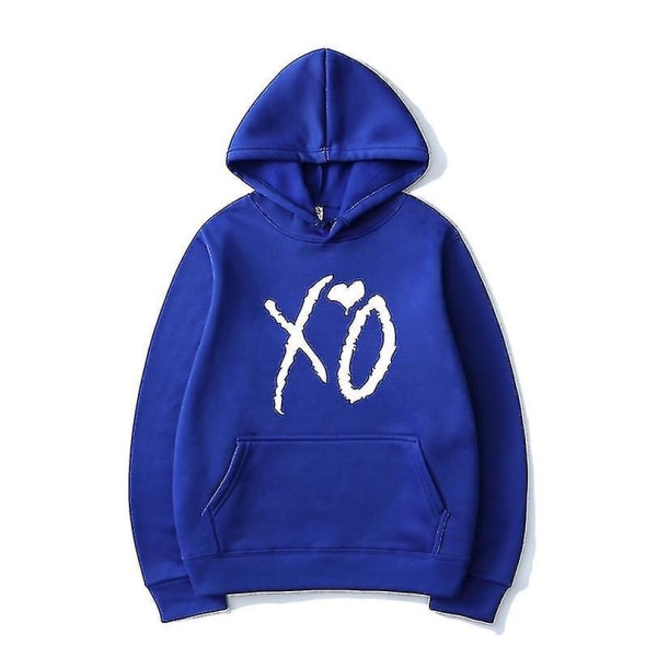 The Weeknd Printed huvtröjor Xo Mode Print Huvtröja Herr Kvinnor Harajuku Hip Hop Pullover Hoodie Toppar M Blue 2