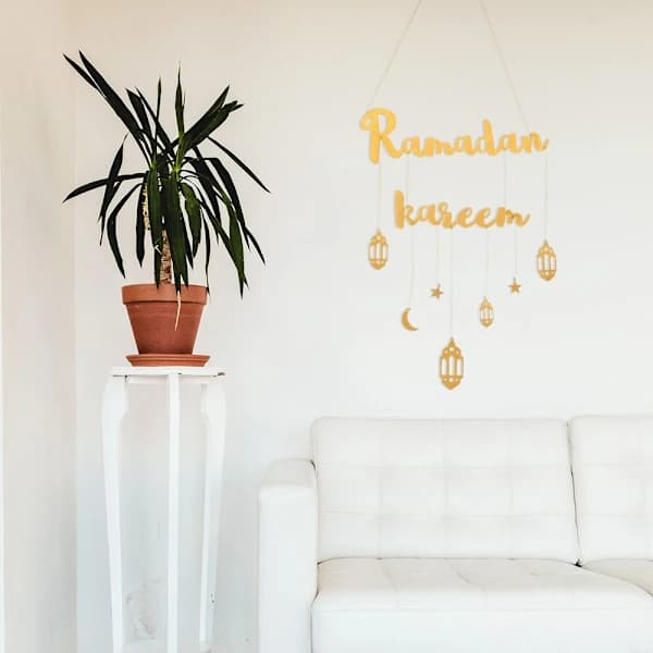 Eid Mubarak Ramadan Kareem Dekoration Måne og Stjerne