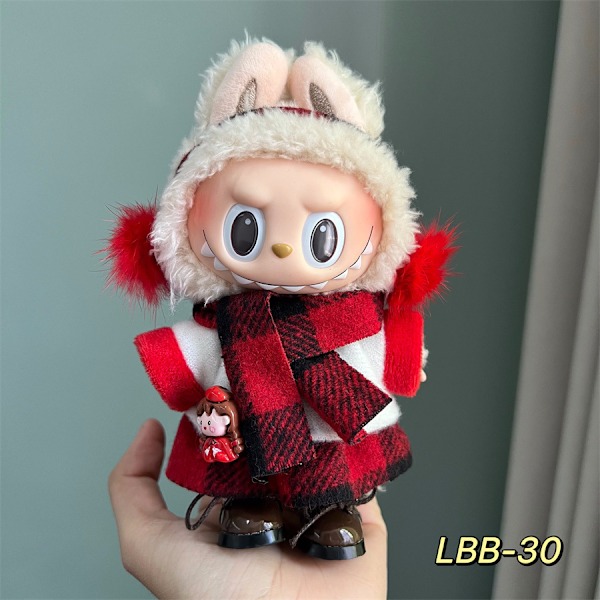 /NC/Labubu Kläder Klänning Labubu Märkeskläder Outfit 17cm Plyschdocka Liten Doft Vind Rem Klänningsset Labubu Kläder 19