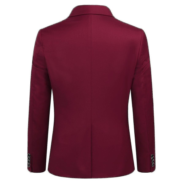 Herrkostym Business Casual 3-delad kostym blazerbyxor Väst 9 färger XS Dark Red