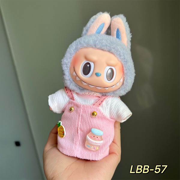 /NC/Labubu Kläder Klänning Labubu Märkeskläder Outfit 17cm Plyschdocka Liten Doft Vind Rem Klänningsset Labubu Kläder 15