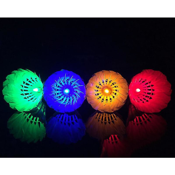 Slitstark och ljus ledbadmintonfjäderboll för inomhus / utomhus (4 färger)