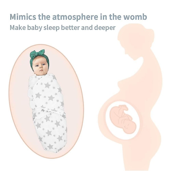 Baby swaddle - 2 pack baby swaddles för nyfödda, 0-3 månader Baby filt swaddle baby, ekologisk bomull med kardborre Unisex