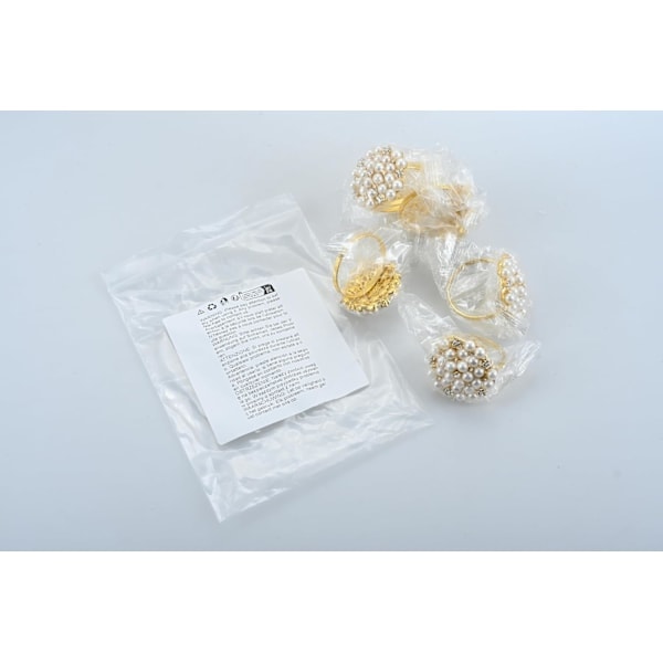[NT]6 stk Serviettholderringer med Perler for Hjemmet, Borddekorasjon Diamant Rhinestone