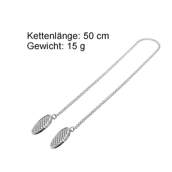 Serviettkjede i rustfritt stål med klemmer, 4-delt sett