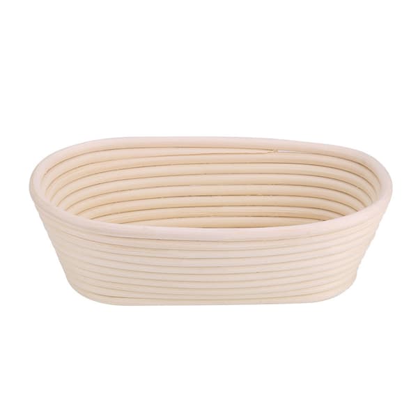 Handmade Unbleached Natural Rattan Banneton Proofing Basket Dough Bread Baking Kit 25x14.5x8cm