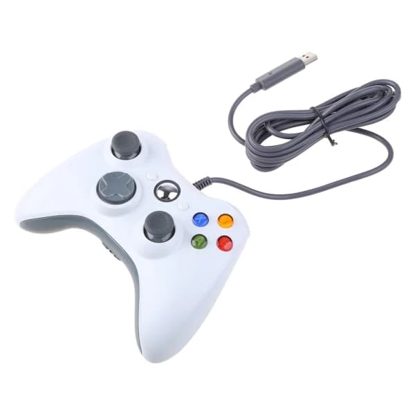 USB-kablet spilcontroller til Xbox 360-controllere, spilcontroller til spillekonsol, joystick, fjernbetjening, erstatning, hvid