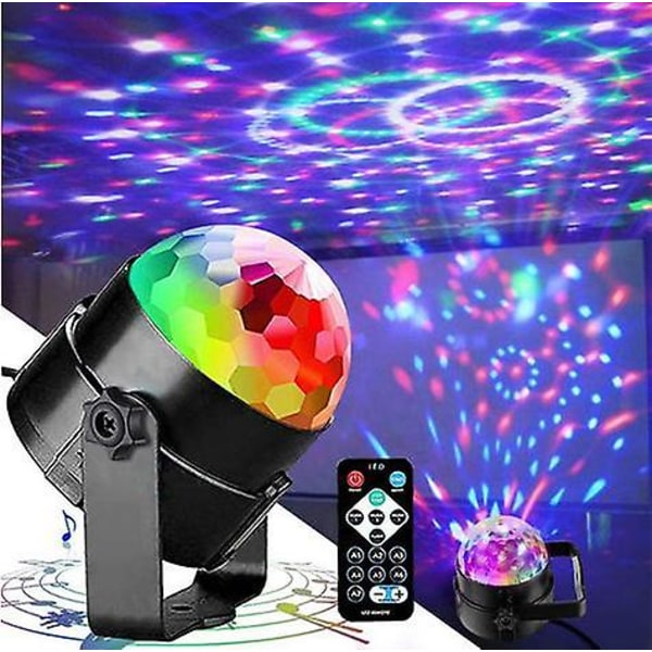 Diskolampe Party Light - 7 Farger Musikkstyrt DJ-lampe - Halloween, Jul, Disko Dekorasjon