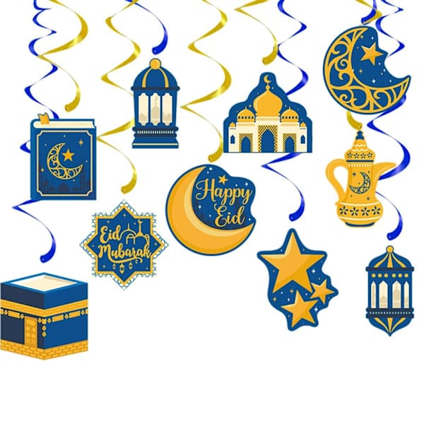 10 st/paket Hängande Spiralgirlang Eid Mubarak Hängande Prydnad