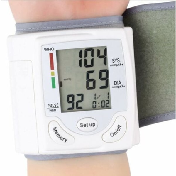 Håndledsblodtryksmåler - Intelligent Professionel Blodtryksmåler, Automatisk Detektion af Hypertension, Detektion af Uregelmæssige Hjertepulsationer/NC/