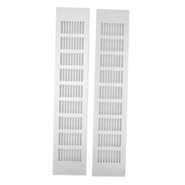 2 stk. Luftventilationsgitter Aluminiumlegering Rektangulær Ventilationsplade til Skabe Skoskab Garderobe 80x400mm