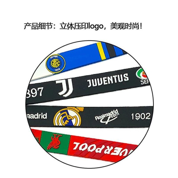 Inter Milan Real Madrid Barcelona Armband Souvenir Ac Milan Liverpool Chelsea Juventus Armband Silikon Portugal