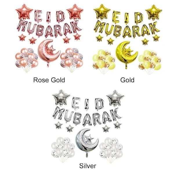 Eid Mubarak -ilmapallot KULTA