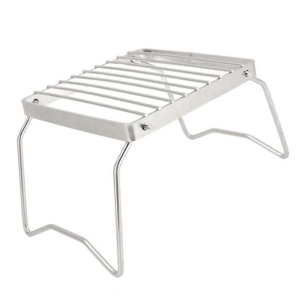 Foldbart grillrist i rustfrit stål til lejrbål, udendørs, picnic, BBQ