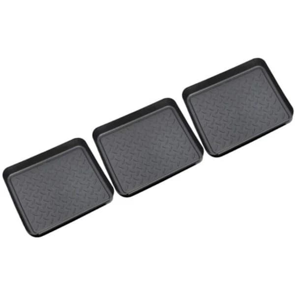 3-pack - Universalbricka - Multifunktionell - Plast - Rektangulär bricka - Serveringsbricka - Svart
