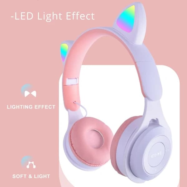 Trådløse Bluetooth Headset Børnehovedtelefoner ROSA pink