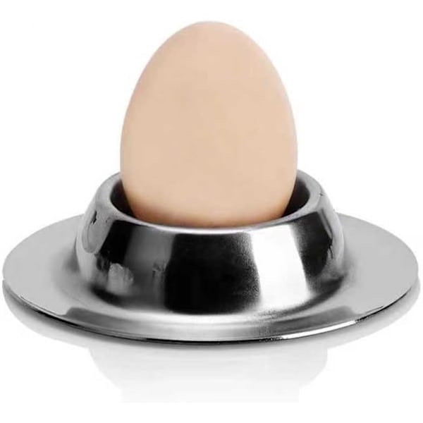 2 stk. Eggeglassholder Rustfritt Stål Eggebrett Enkelt Eggeholder Stativ Kjøkkenverktøy for Harde og Bløtkokte Egg