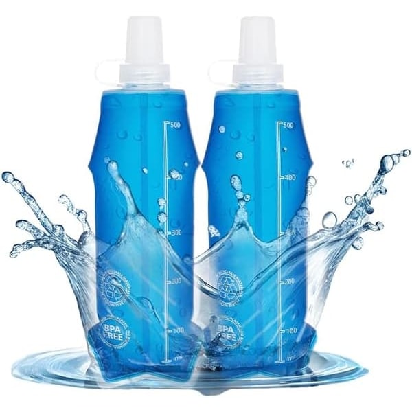 2-pack - 500 ml mjuka vattenflaskor - Mjuka vattenflaskor att ta med