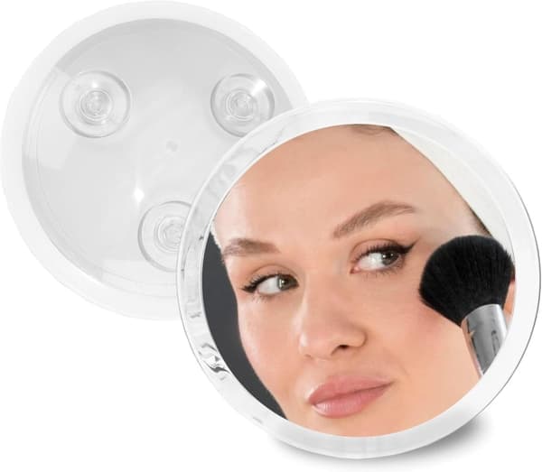 Sminkspegel med sugproppar och 20x förstoring - 15 cm diameter