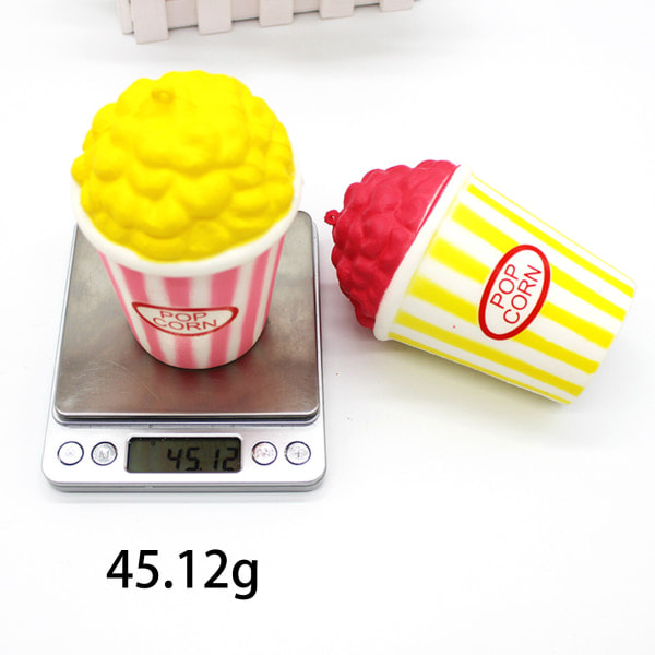 Søde popcorn klemme legetøj Angstlindring klemme squishy bolde Klassepræmier Fest favoriserer fidget legetøj til børn Voksne null - Rød plus gul