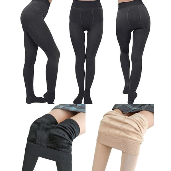 /Hc/Forede Vinter Leggings med Strømper - Dame - Holder dig varm Beige