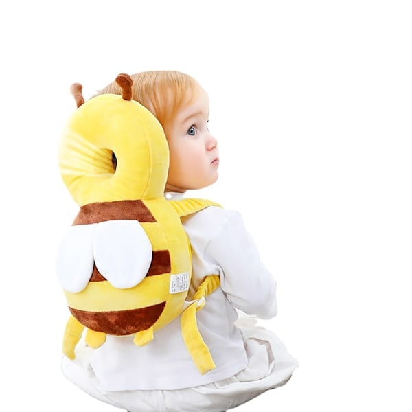 /NN/ Huvudskydd Baby Skyddskudde Lära Gå Huvudbonad Förhindra Skada Säkerhetskudde Förebyggande Fall Tecknad Bi Barnkuddar 30 brun rem