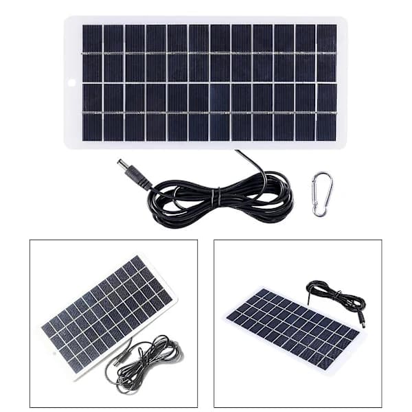 10W USB Solpanel, 12V Højtydende Polysiliciummodul Vandtæt Soloplader med Solcelle til Camping