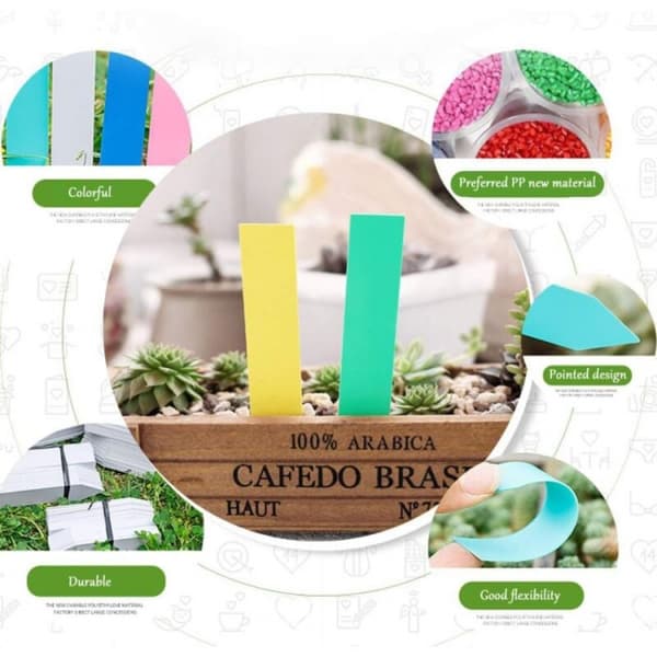 500 Pcs, Reusable Multi-Color Plastic Waterproof Plant Labels