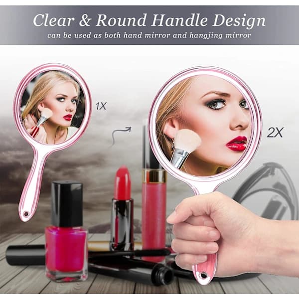 Hand Mirror Double Sided Handheld Mirror 1X/2X Magnification