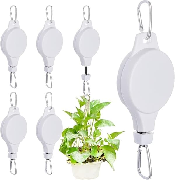 2-pack Retractable Hanging Plant Hangers white white