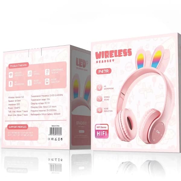 Trådløse hodetelefoner Headset ROSA rosa